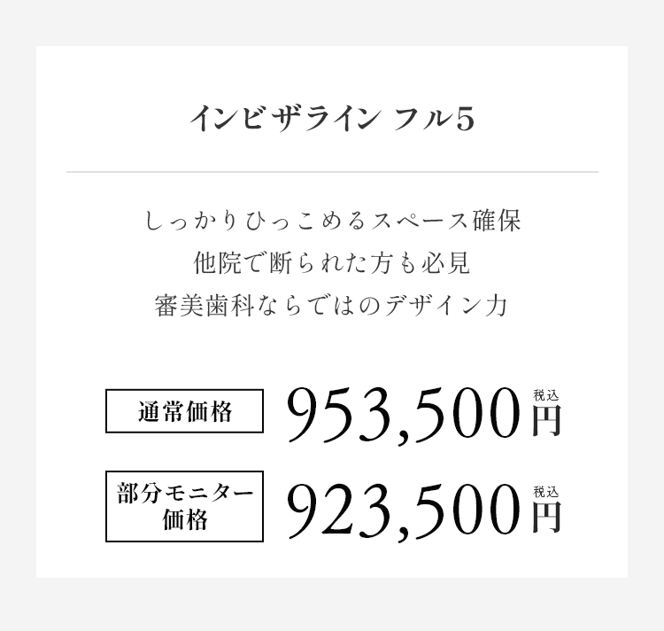 インビザラインフル5 料金