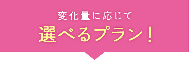 変化量に応じて選べるプラン！