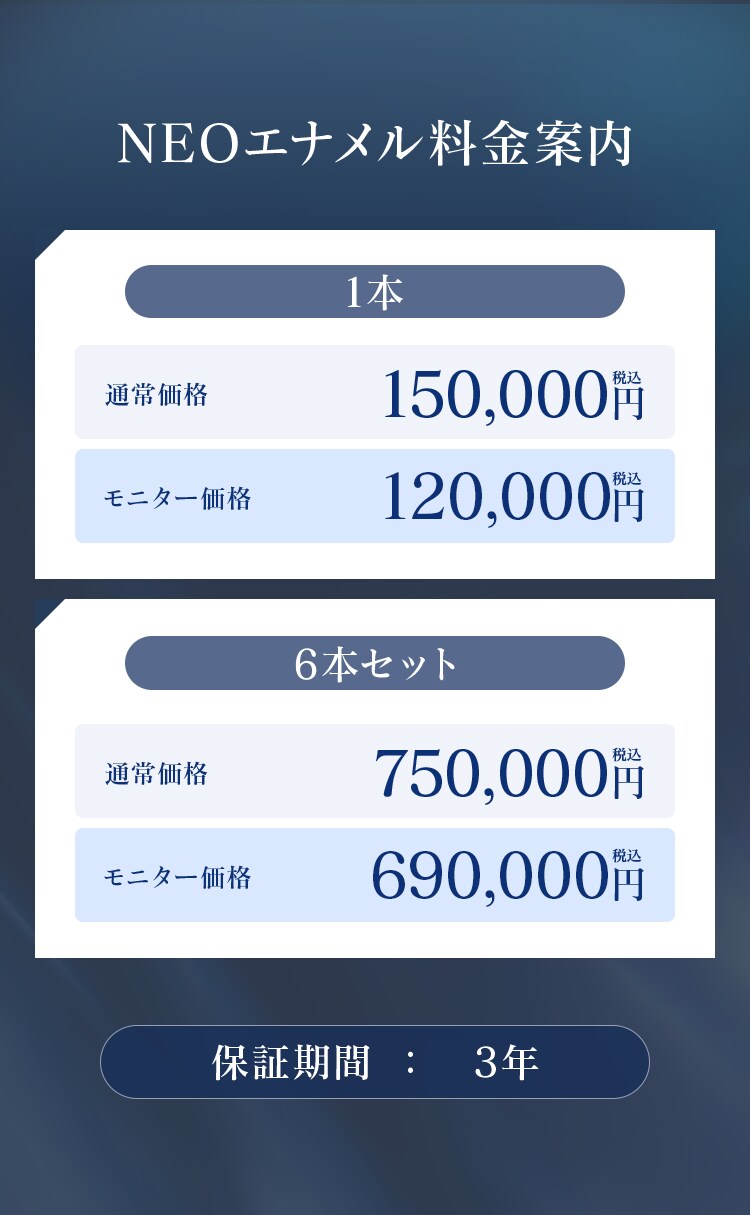 NEOエナメルの料金案内