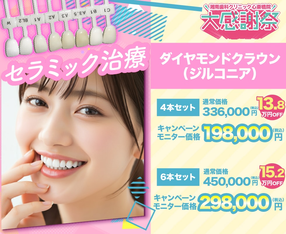審美性×強さのダイヤモンドクラウン（ジルコニア）がこの価格！