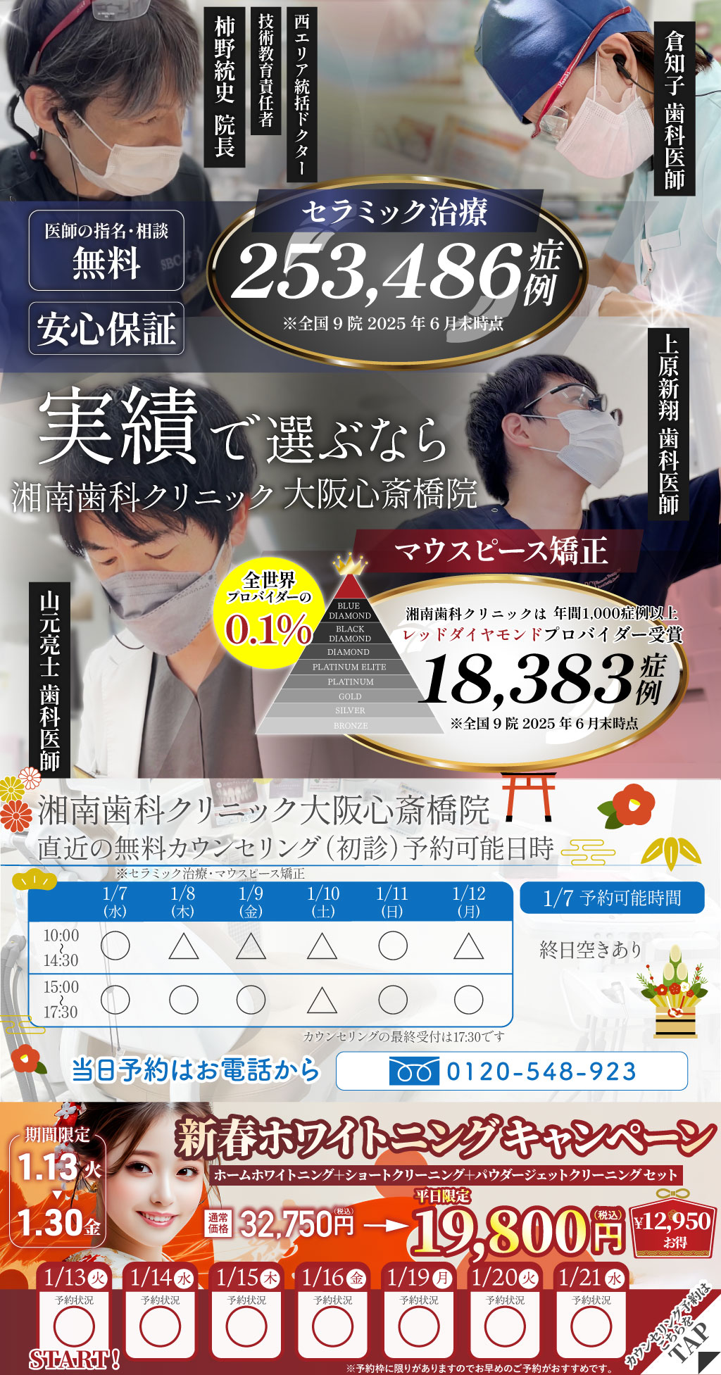 セラミック治療　マウスピース矯正　大阪　心斎橋