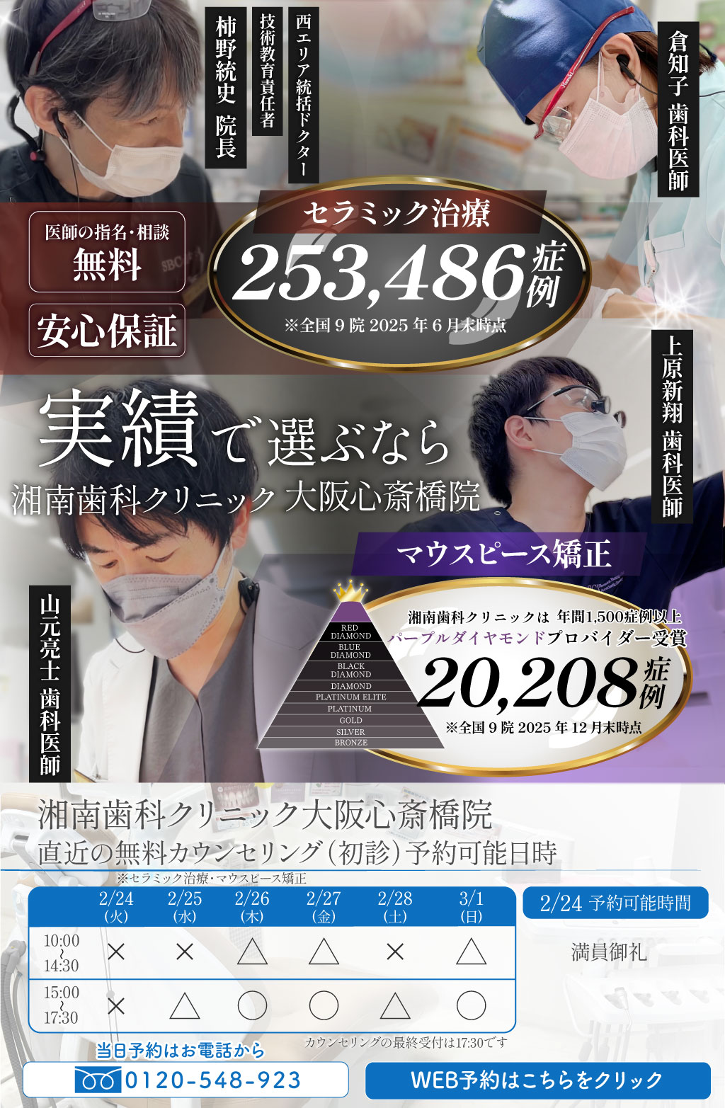 セラミック治療　マウスピース矯正　大阪　心斎橋