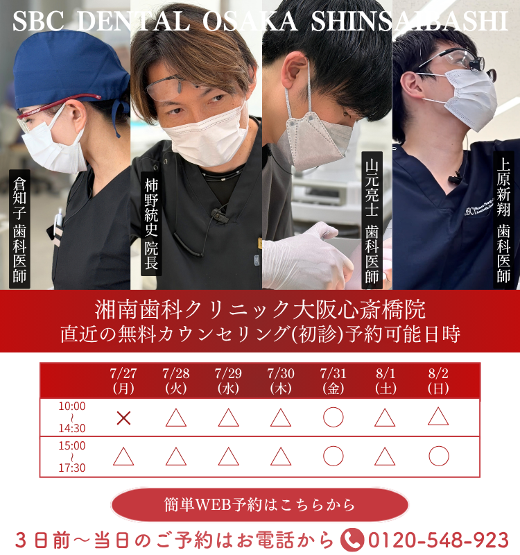 セラミック治療　マウスピース矯正　大阪　心斎橋